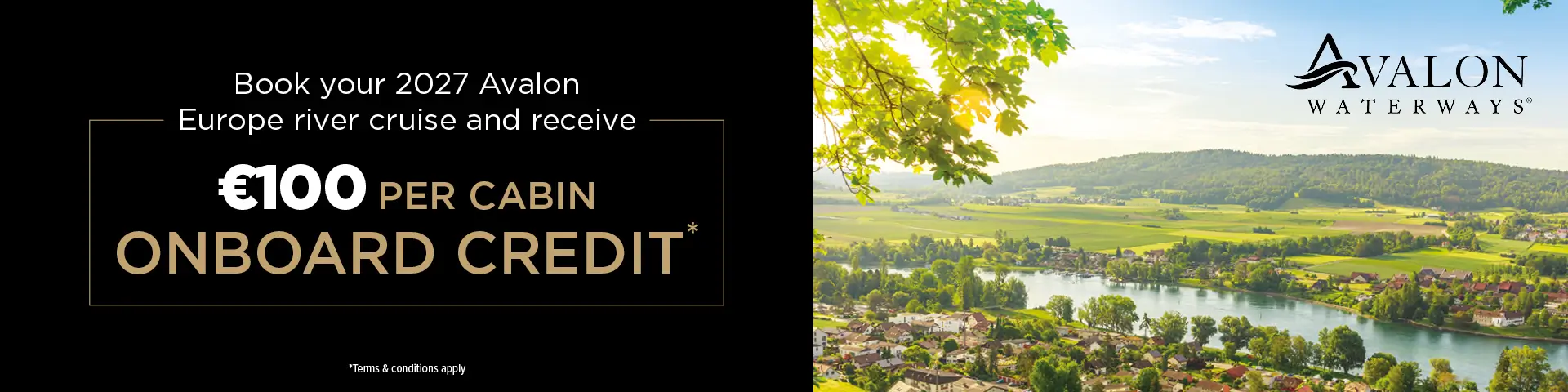 Avalon Waterways €100 per cabin onboard credit